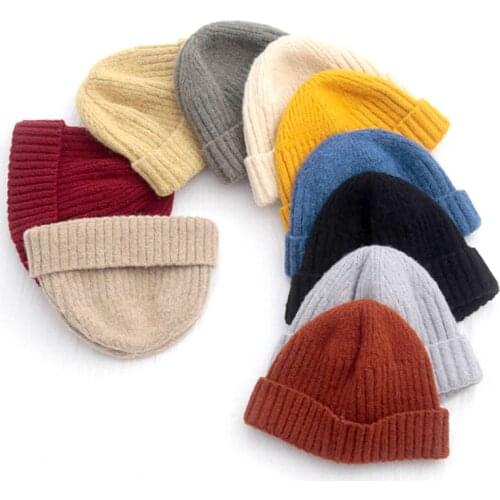 New Cashmere Hat for Women Men Beanie Hip Hop Cap Winter Autumn Hedging Hats Knitted Warm Cap Unisex Skull Cuff Beanie Watch Cap