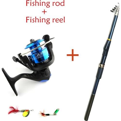 New Lure Fishing Reels Spinning Reel Fish Tackle Rods Fishing Rod And Reel FRP Rod Ocean Rock (Lure As Free Gift )