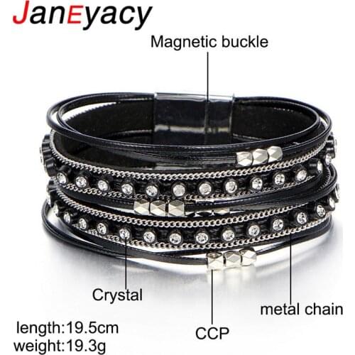 New Europe Fashion Bohemia Beads Crystal Leather Bracelets Pulseras Multiple Layers Rope Womans Bracelet Bangles Fashion Female