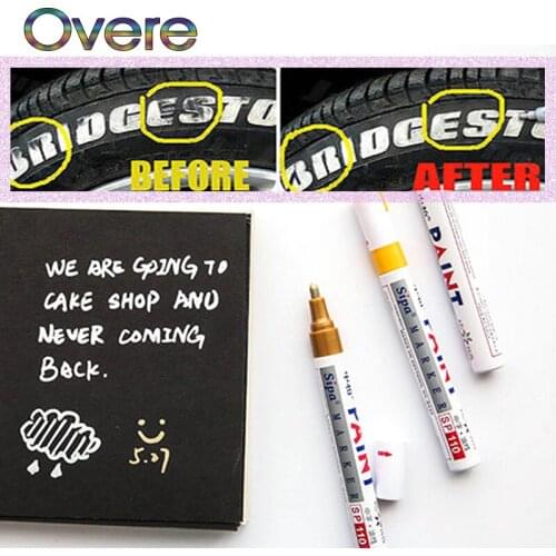 Overe 1PC Car Tyre Tread Paint markers Graffiti Oily Marker Pen For Hyundai Solaris I30 creta IX25 Suzuki Swift SX4 Lada Vesta