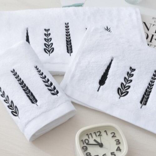 Embroidered Leaves Face Hand Towel Soft Cotton Thick Towels 37x78cm 150g Home Hotel Bath Room Product