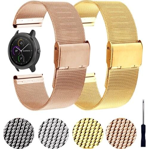 Milanese Stainless Steel Wrist Strap For Garmin Venu Vivoactive 4 GarminActive S GarminMove 3 Band Bracelet 20mm 22mm Watchbands