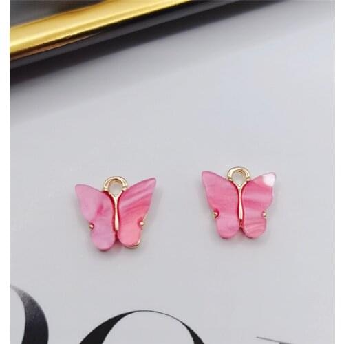 Earrings Pendant 2021 Fashion Necklace Acrylic Butterfly Alloy Color Europe And America DIY Handmade Accessories