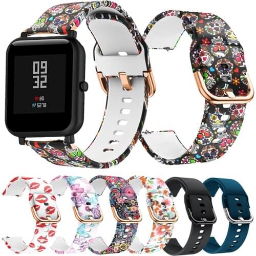 20MM Printing Silicone Straps For Xiaomi Huami Amazfit GTS 2 Mini/GTS 2E Smart Watch Quick Release Band For Amazfit Bip S U Lite