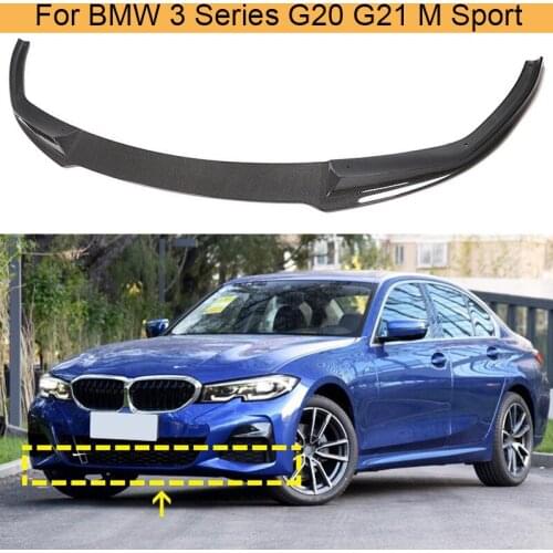Car Front Bumper Lip Spoiler for BMW 3 Series G20 G21 M Sport 2018-2020 Front Bumper Lip Splitters Spoiler Guard Carbon Fiber