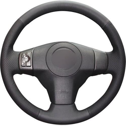 Hand-stitched Black Artificial Leather Car Steering Wheel Cover for Toyota RAV4 Yaris (Vitz) Urban Cruiser Passo Sette Vanguard