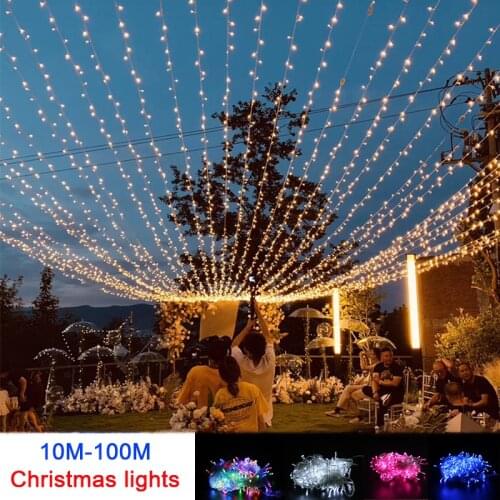 10M 100M Led String Garland Christmas Tree Fairy Light Chain Waterproof Home Garden wedding Party Outdoor Holiday Decoration