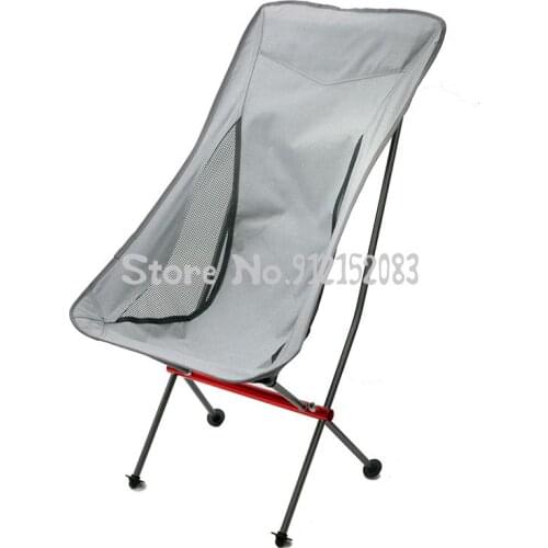 Outdoor Portable Ultra Light Aluminum Alloy Folding Chair Camping Beach Barbecue Moon Chair Self Driving Leisure Fishing Chair