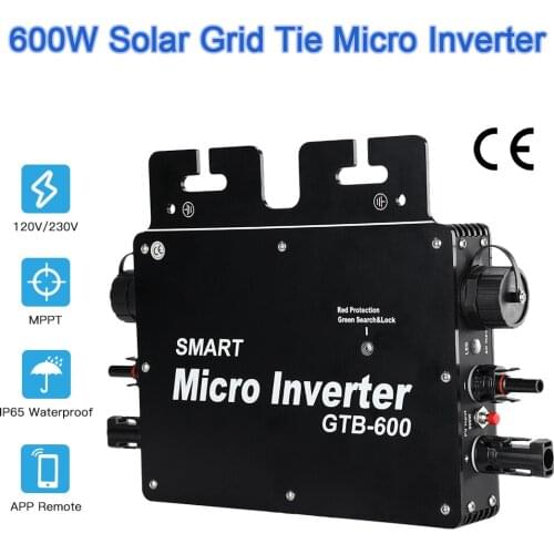On Grid Inverter for Solar Power Portable 600W 24V 36V MPPT Pure Sine Wave Convertor 110V 220V AC Smart WIFI Mode