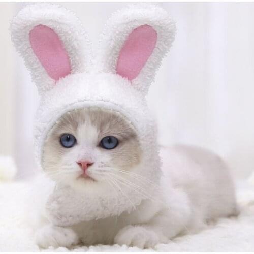 Funny Pet Dog Cat Cap New Year Party Christmas Cosplay Costume Warm Rabbit Hat B2QB