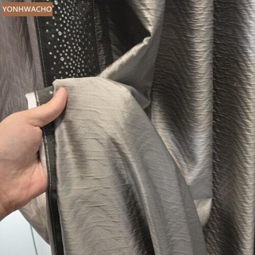 Custom curtain Light luxury modern living room bedroom study balcony dark grey thick cloth blackout curtain tulle panel C722
