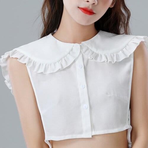 2020 Women Girls Doll Detachable Fake Collar Ruffles Lapel Shawl Shoulder Wrap Shirt For Women Clothes Accessories