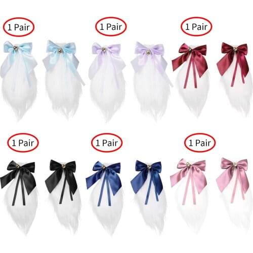 1 Girls Hair Clip with Bowknot Bell Cute Loli Hair Clamp Japanese Anime Maid Cosplay Headwear Party Photo Props Hair Accessories