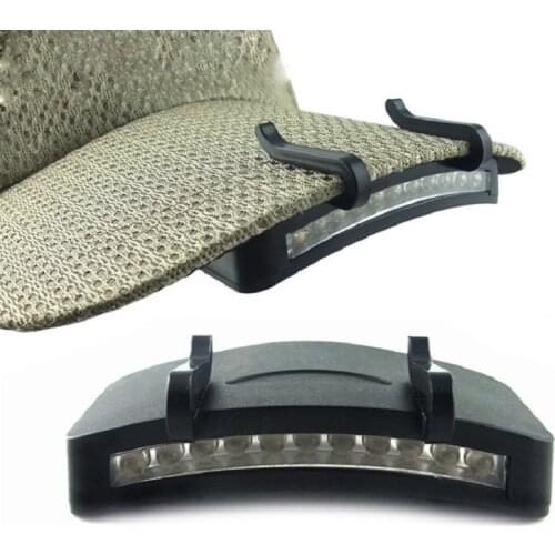 2 pcs/lot Quality Walking Working Jogging Plastic 11 LED Clip On Cap Hat Light Camping
