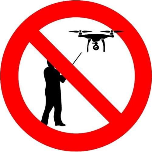 13cm*13cm Fashion Warning Prohibits The Use of Drone Car Stickers Pvc Personalized Auto Waterproof Exquisite Decal Decoration