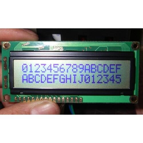 162 1602 16x2 LCD screen No backlight Character LCD module Position of the connection interface at the bottom of the screen