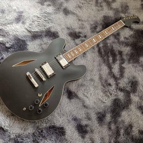 2021! china de guitarra personalizado 335 Semi hueco negro doble f-agujero jazz guitarra electrica calidad superior en stock