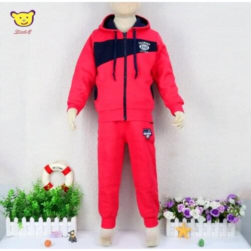 2021 Little Q hood zipper baby clothes set long sleeve fleece sweatshirt set male children sports outfits sweatshirt boys suits