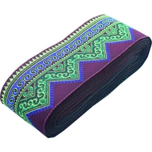 3 yards/lot Lace Fabric Webbing Strap National Embroidery 5CM width DIY Ribbon Cotton Handmade Home Decoration Accessories