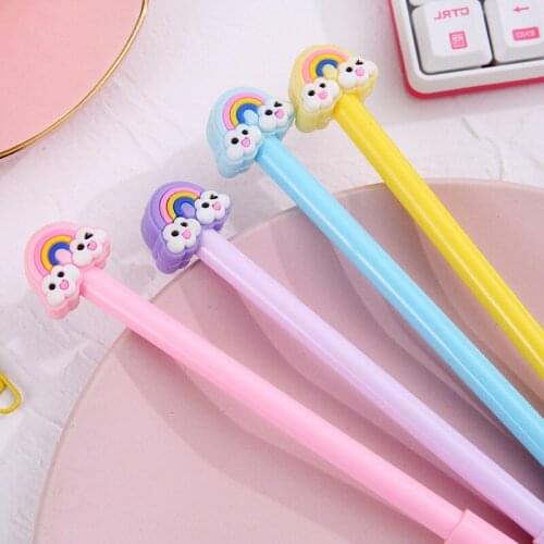 40 PCs Creative Rainbow Neutral Pen Office Students Stationery Supplies Carbon Signature Pen Wholesale