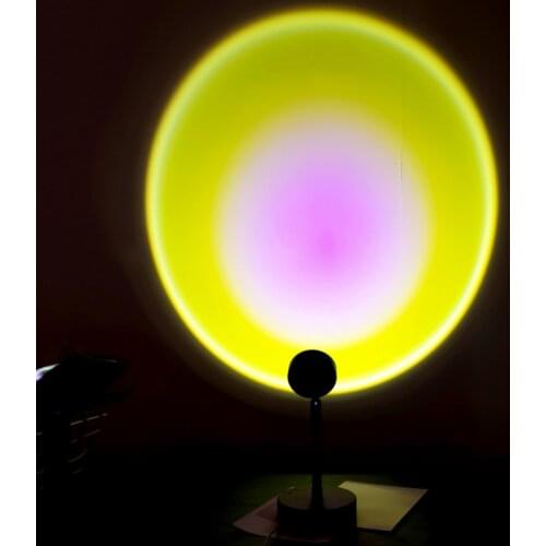 5V USB Rainbow Sunset Projector Lamp Atmosphere Background Night Light For Bedroom Wall Decoration