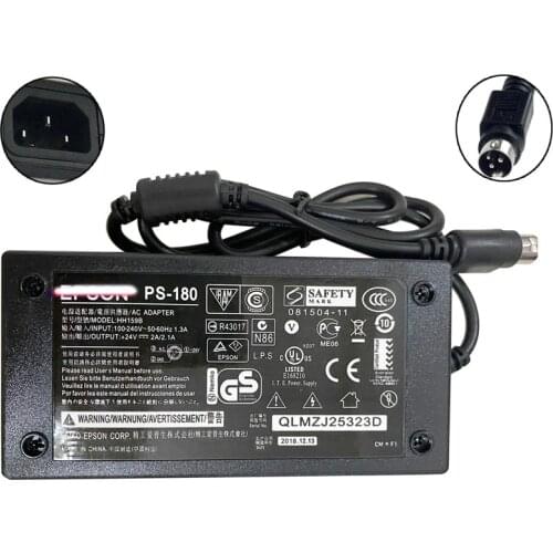 24V 2.1A 3pin AC Adapter For Ep PS-180 TM-T88 TM-88II TM-U300A Printer DC Charger Power Supply Cord