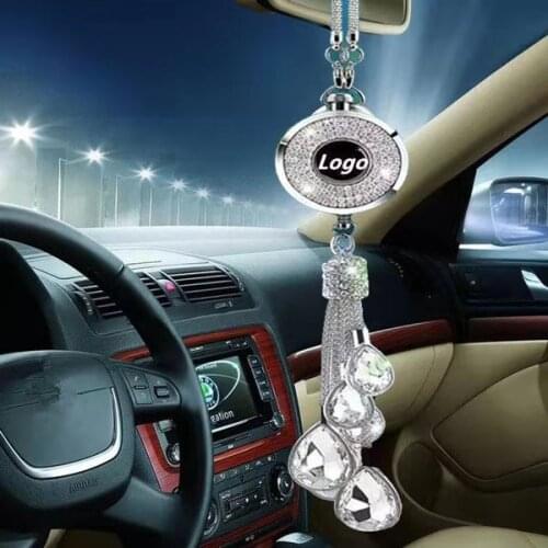 Car brand Logo Simulation diamond Air Freshener Diffuser Fragrance Scent Rearview Mirror Pendant Perfume for Car