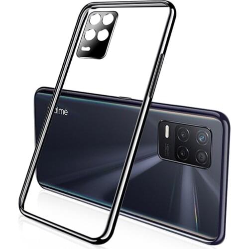 For OPPO Realme Narzo 30 Case Transparent Plating Bumper Slim Soft Silicone Clear Phone Cover For Realme V13 5G
