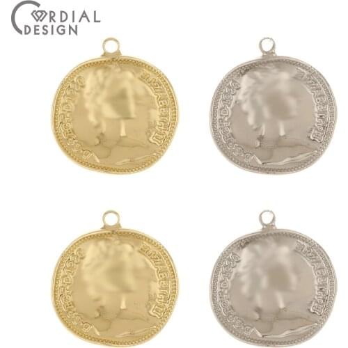 Cordial Design 100Pcs 21*22MM Jewelry Accessories/Round Shape/DIY Charms/Earrings Pendants/Jewelry Findings Components/Hand Made