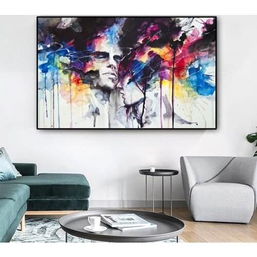 Home Decor Wall Art Canvas Painting Abstract Lover Posters and Prints Wall Portrait Picture for Living Room Cuadros Decoration