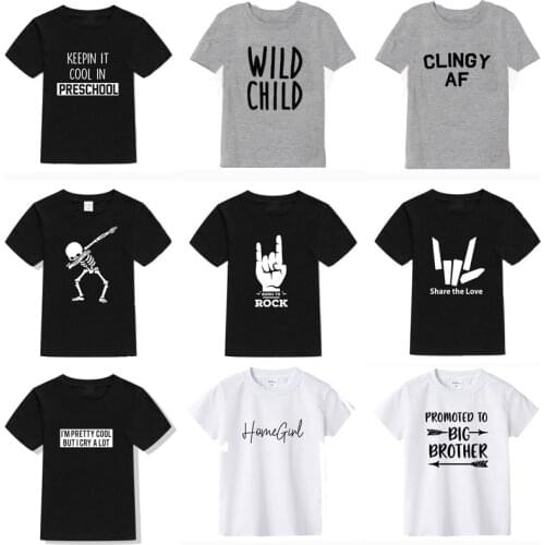 Girls Boys T-Shirts Kids Short Sleeve Tees Letter Printed Girls Tops Children Clothing Summer Casual T Shirt For Boy Clothes