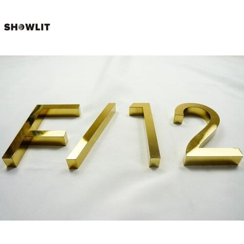 Chrome Brass Wall Mounted Polished Stainless Steel Letter