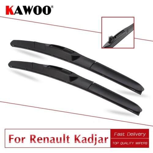 KAWOO For Renault Kadjar 26"17" Car Accessories Clean The Windshield Natural Rubber Wipers Blades 2015 2016 2017 Fit U Hook Arm