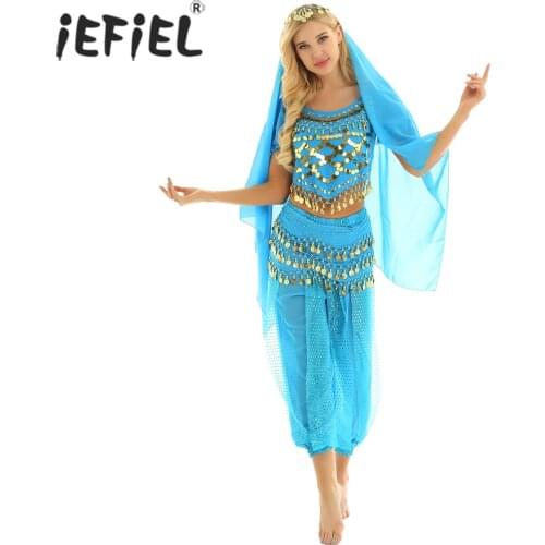 IEFiEL Belly Dancing Costume Sets Egyption Egypt Belly Dance Costume Bollywood Costume Indian Dress Bellydance Dress Up