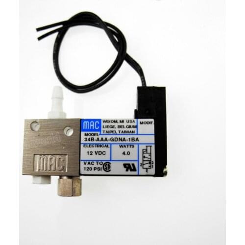 MAC 34B-AAA-GDNA-1BA Pneumatic Solenoid Valve DC 12V 3-Way High-frequency Valve
