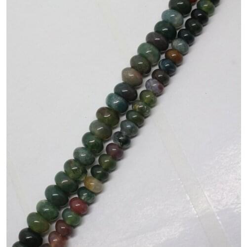 Mini. order is $7!4x6,5x8mm Natural Indian Agates Oval Rondelle Abacus Beads 15"