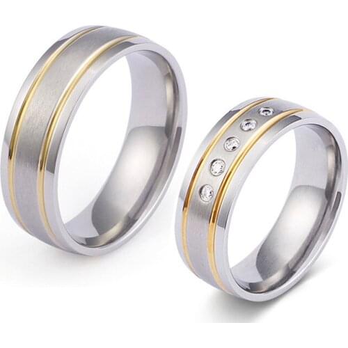 Western mens womens jewelry wedding rings for couples married Love Alliance 316L stainless steel ring marriage