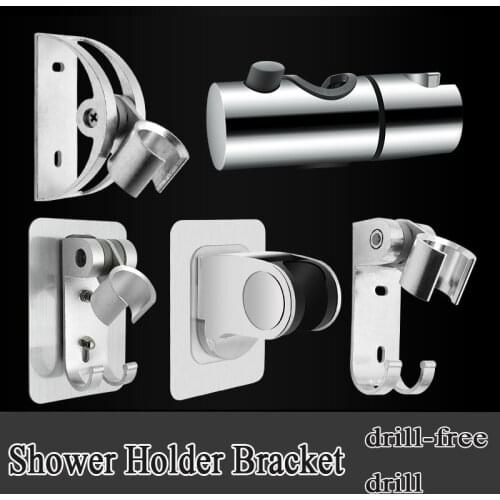 Hot Wall Gel Mounted Shower Head Stand Bracket Holder Hand Held Bathroom Shower Head Fitting Portable Bathroom Accessories