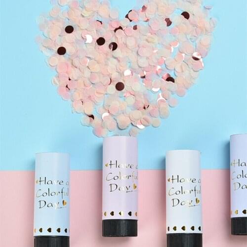 Wedding Hand-push Small Confetti Birthday Party Spray Flower Tube Handheld Hand-twisted Paper Firework Popper Confetti