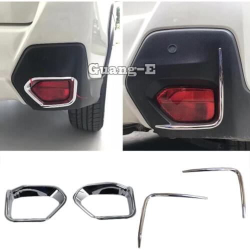 For SUBARU XV 2018 2019 2020 Car Styling Detector ABS Chrome Cover Trim Back Tail Rear Fog Light Lamp Frame Stick 2pcs
