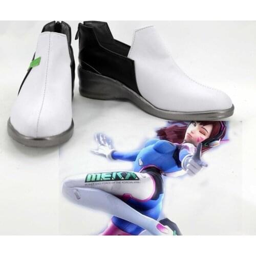 OW Game Watch Over D.VA Cosplay Shoes Halloween White Hana Song Shoes Custom-made