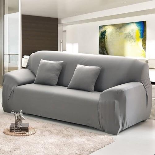 Solid Color Elastic Slipcovers Couch Cover Stretch Sofa Towel Corner Sofa Covers for Living Room Fully Wrapped Chaselong Cover