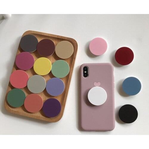 Solid Anti-Smash Pure Color Mobile Phone Holder Simple Lazy Chasing Telescopic Anti-fall Mobile Phone Holder 1pc