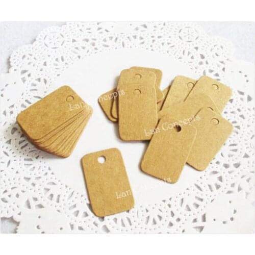 Wholesale 2x3.3cm blank Hang Tag rectangle shaped with rounded corners for DIY gift favors package decoration - 1000pcs/lot