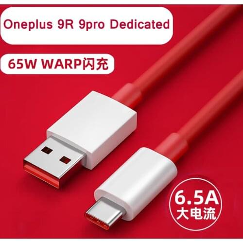 Original Oneplus 9 9R Nord 2 N10 5G Warp Charge Type-C Fast Charger Cable For 1+ 8T 7 Pro 7t N100 mi 10t pro POCO X3 6.5A Wire