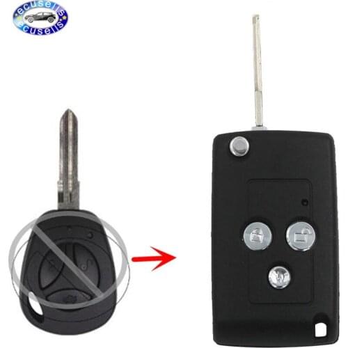 3 Buttons Flip Folding Key Blank Fob Key Case Remote Shell Cover for Lada With Uncut Blade
