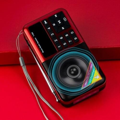 Y-509 Radio Portable Mini Speakers Receiver MP3 Player with LED Flashlight screen display Support TF Card