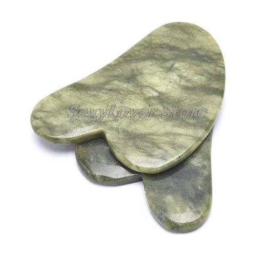 Natural Green Jade Stone Gua sha Massage Tool for face GuaSha Massager Board