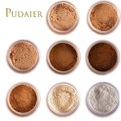 Pudaier Makeup Face Loose Powder For Women Dark Skin Long Lasting Whitening Bronzer Contour Nude Base Foundation Setting Powder