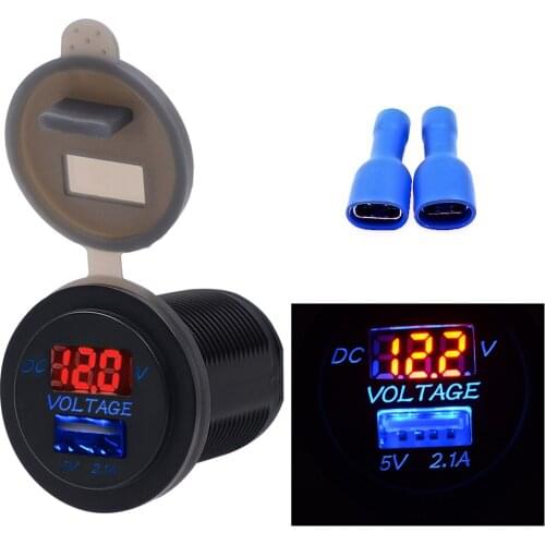 Power Outlet with Voltmeter 60cm Wires Car Boat Motorcycle USB Charger Socket Escondite Secreto Portable Car Accessories